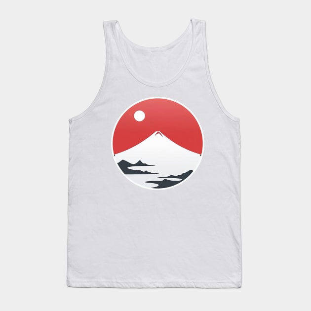 Minimalist Fuji Hama design / ミニマリスト 富士 浜 デザイン Tank Top by MK3